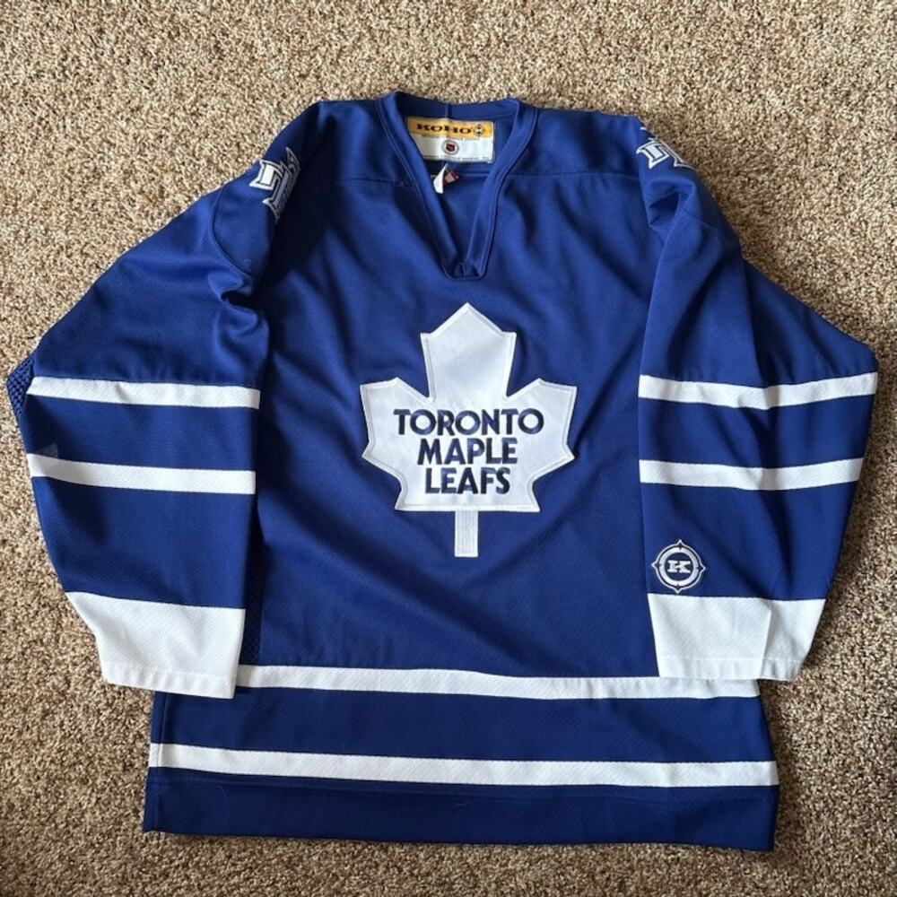 Vintage Koho Toronto Maple Leafs Hockey Jersey Men’s Size L Blue White NHL 90s